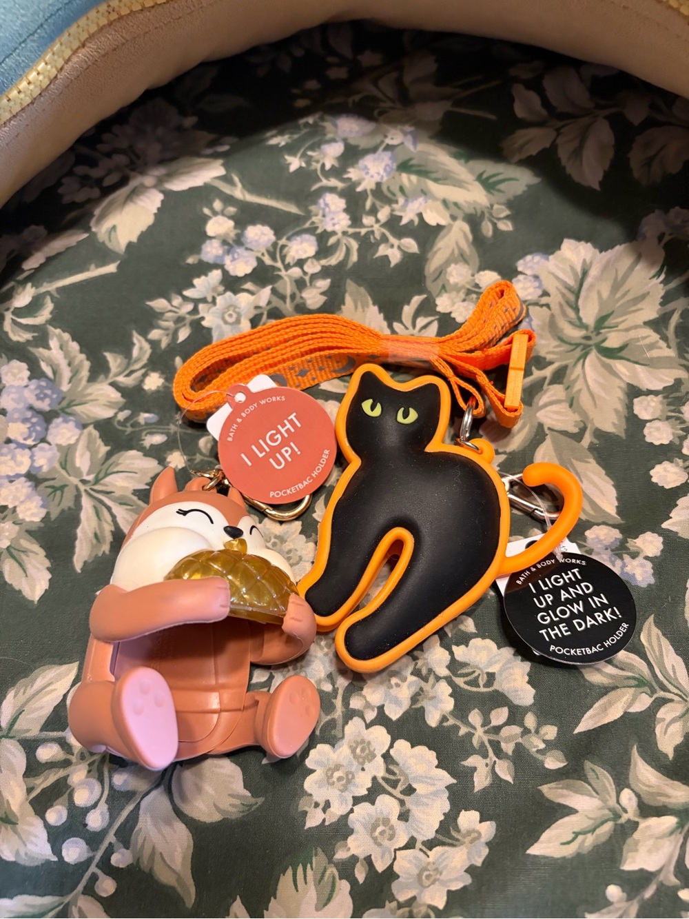 Bath and body Works cat lanyard pocket back holder and squirrel
